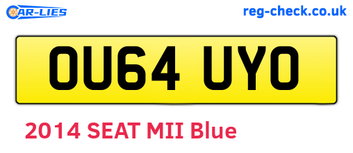OU64UYO are the vehicle registration plates.