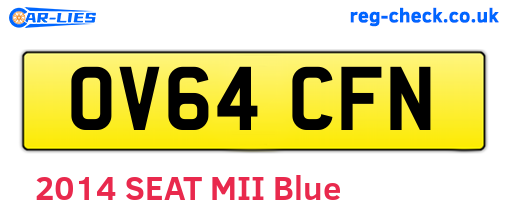 OV64CFN are the vehicle registration plates.