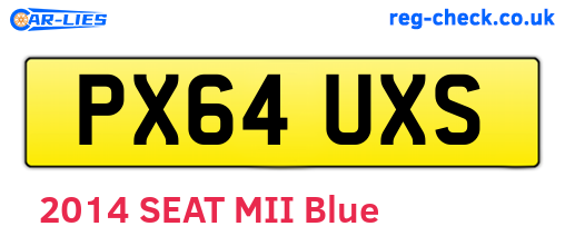 PX64UXS are the vehicle registration plates.