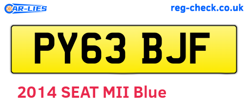 PY63BJF are the vehicle registration plates.