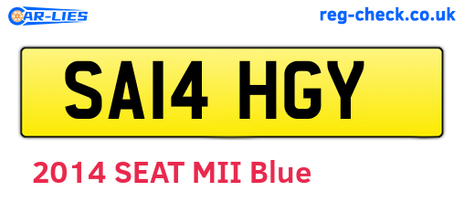 SA14HGY are the vehicle registration plates.