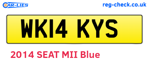 WK14KYS are the vehicle registration plates.