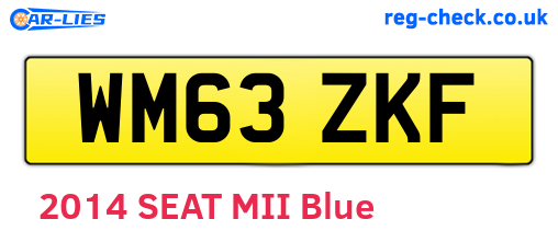WM63ZKF are the vehicle registration plates.
