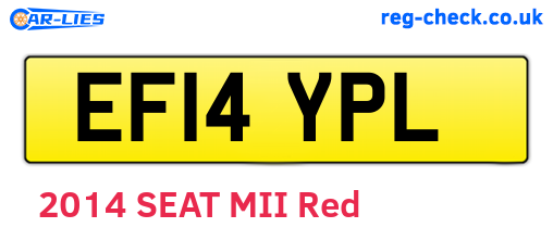 EF14YPL are the vehicle registration plates.