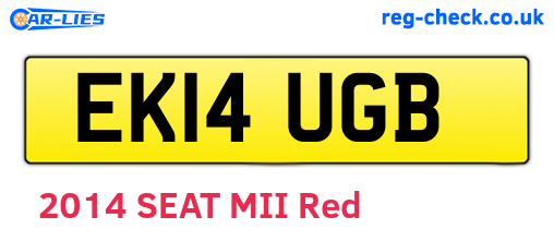 EK14UGB are the vehicle registration plates.