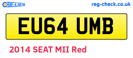 EU64UMB are the vehicle registration plates.