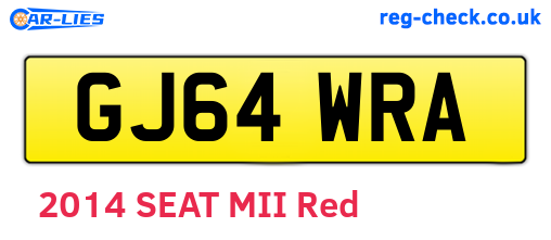 GJ64WRA are the vehicle registration plates.
