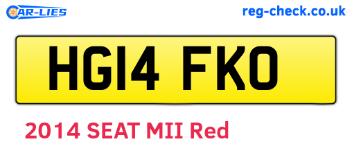 HG14FKO are the vehicle registration plates.