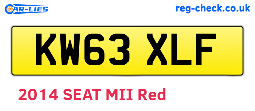 KW63XLF are the vehicle registration plates.