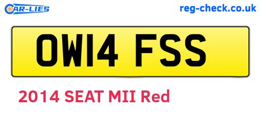 OW14FSS are the vehicle registration plates.