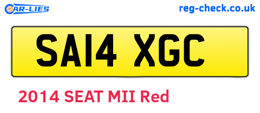 SA14XGC are the vehicle registration plates.