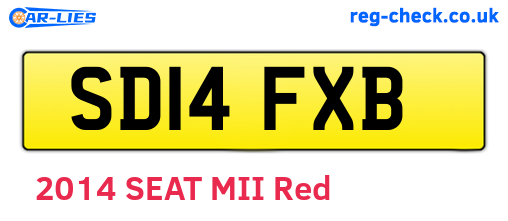 SD14FXB are the vehicle registration plates.
