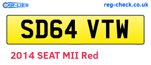 SD64VTW are the vehicle registration plates.
