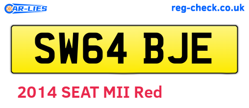 SW64BJE are the vehicle registration plates.