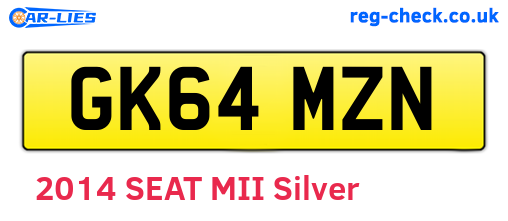 GK64MZN are the vehicle registration plates.