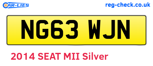 NG63WJN are the vehicle registration plates.