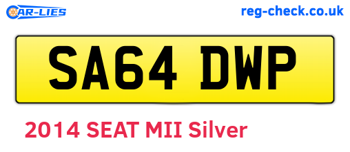 SA64DWP are the vehicle registration plates.