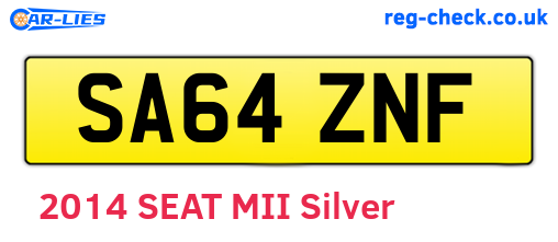 SA64ZNF are the vehicle registration plates.