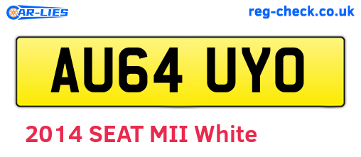 AU64UYO are the vehicle registration plates.