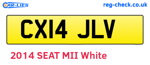 CX14JLV are the vehicle registration plates.