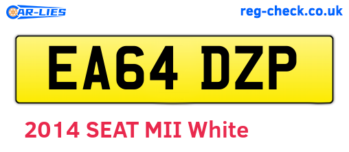 EA64DZP are the vehicle registration plates.
