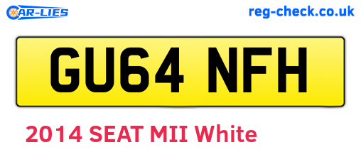 GU64NFH are the vehicle registration plates.