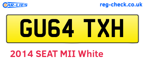 GU64TXH are the vehicle registration plates.