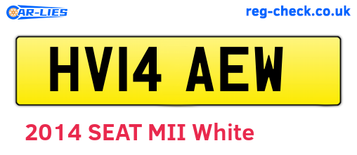 HV14AEW are the vehicle registration plates.