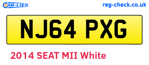 NJ64PXG are the vehicle registration plates.