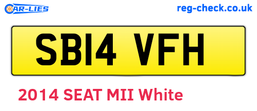 SB14VFH are the vehicle registration plates.