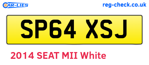 SP64XSJ are the vehicle registration plates.