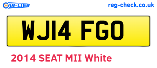 WJ14FGO are the vehicle registration plates.