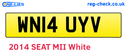 WN14UYV are the vehicle registration plates.