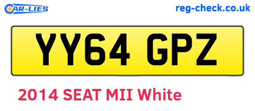 YY64GPZ are the vehicle registration plates.