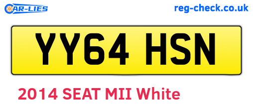 YY64HSN are the vehicle registration plates.