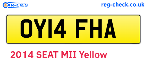 OY14FHA are the vehicle registration plates.