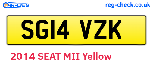 SG14VZK are the vehicle registration plates.