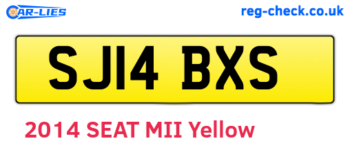 SJ14BXS are the vehicle registration plates.