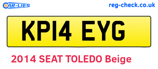 KP14EYG are the vehicle registration plates.