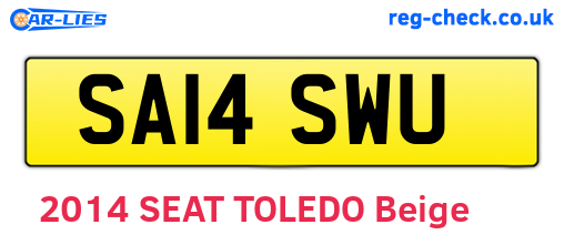 SA14SWU are the vehicle registration plates.