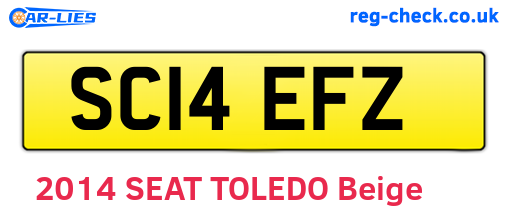 SC14EFZ are the vehicle registration plates.