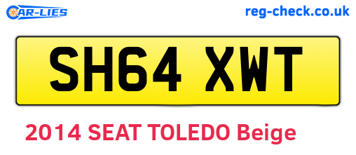 SH64XWT are the vehicle registration plates.