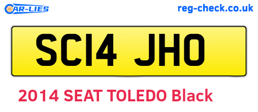 SC14JHO are the vehicle registration plates.
