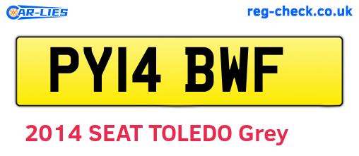 PY14BWF are the vehicle registration plates.
