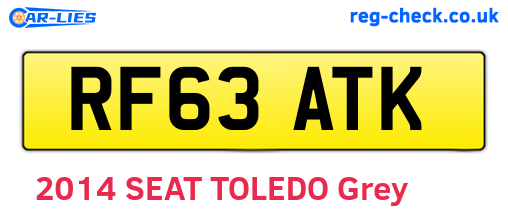 RF63ATK are the vehicle registration plates.