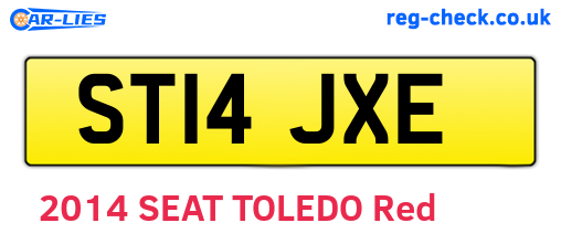 ST14JXE are the vehicle registration plates.