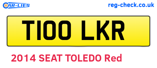 T100LKR are the vehicle registration plates.