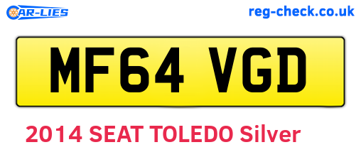 MF64VGD are the vehicle registration plates.