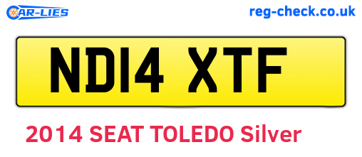 ND14XTF are the vehicle registration plates.