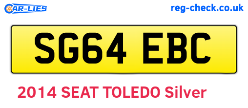 SG64EBC are the vehicle registration plates.